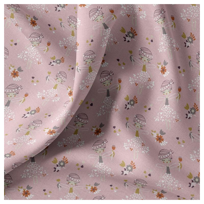 Printed Cotton MARYKA Dew / Pink Tones